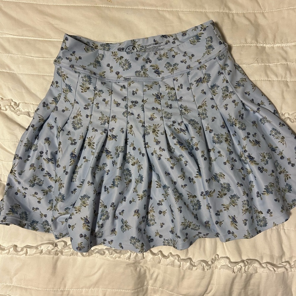 SAGE Light Blue Floral Golf/Skater Skirt